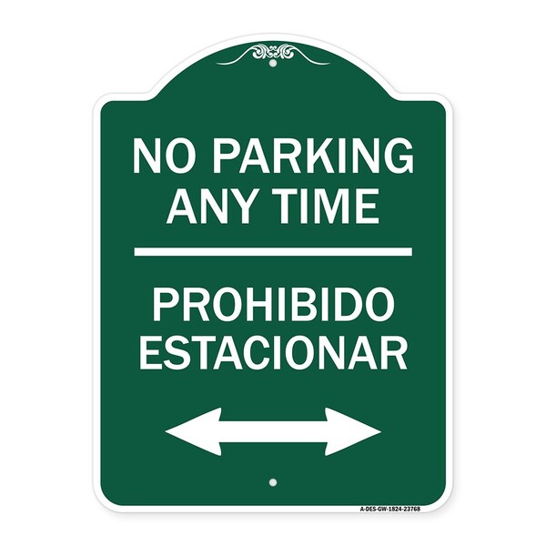 Signmission No Parking Anytime Prohibido Estacionar With Bidirectional Arrow, A-DES-GW-1824-23768 A-DES-GW-1824-23768 - main